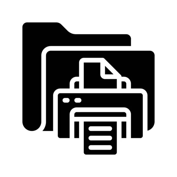 Printer Folder Icoon Vector Illustratie — Stockvector