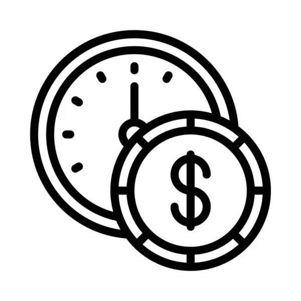 Time Money Icon White Background — Stock Vector