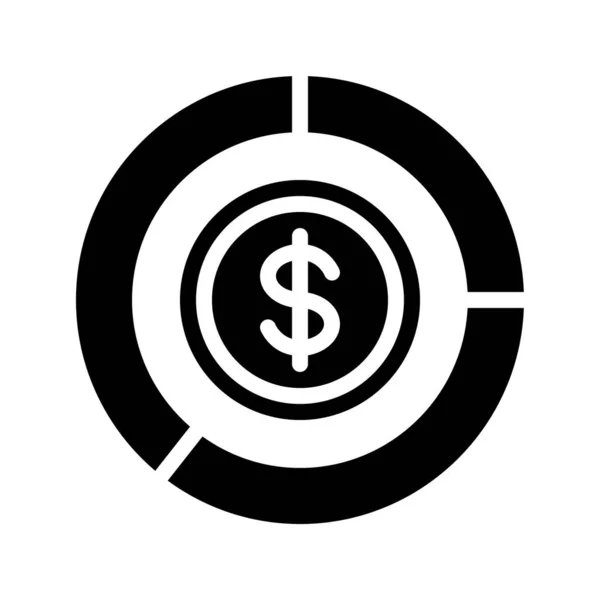 Dollar Kuchendiagramm Symbol Vektorillustration — Stockvektor