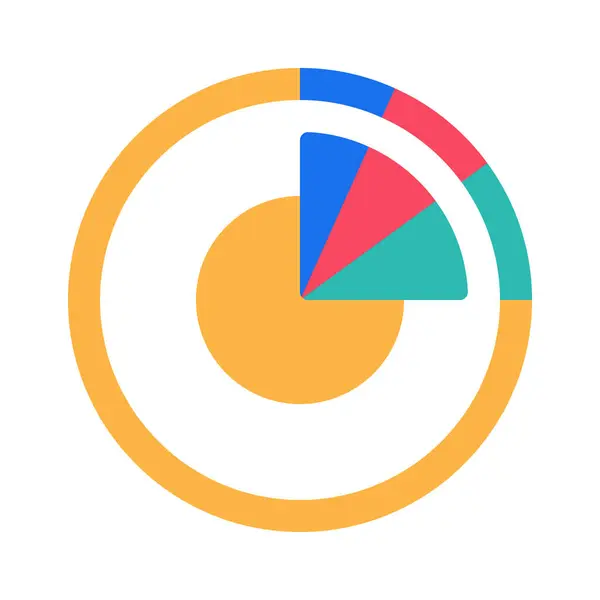 Tortendiagramm Flacher Vektor Icon Design — Stockvektor