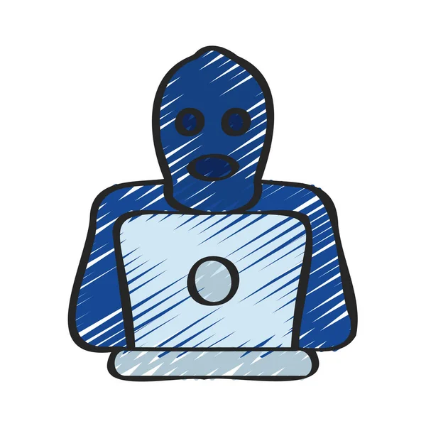 Robber Hacker Icono Web Ilustración Vectorial — Archivo Imágenes Vectoriales