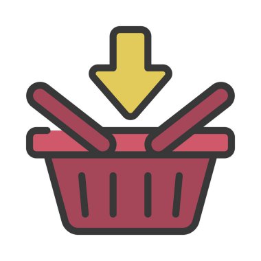 Sepet Web simgesi vektör illüstrasyonunu doldur