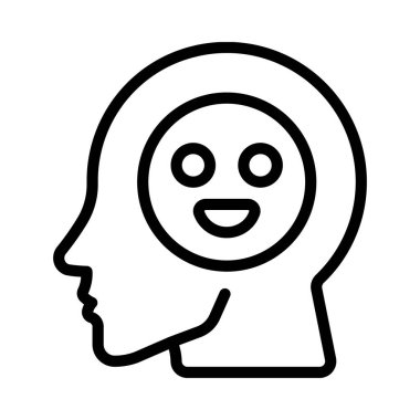 Happy Person Portre Web simgesi vektör illüstrasyonu