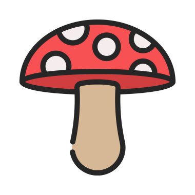 Beyaz arkaplanda mantarın vektör çizimi