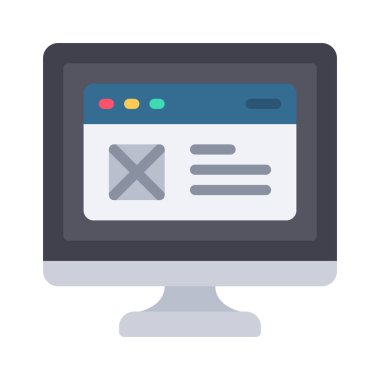 Bilgisayar Kullanıcı Arayüzü simgesi, vektör illüstrasyonu 