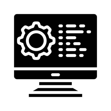 Bilgisayar Kodu simgesi, vektör illüstrasyonu 