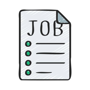 Görev Tanımı Belge simgesi, vektör illüstrasyonu 