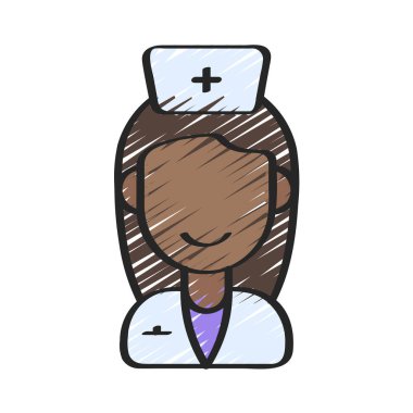 Hemşire Web simgesi vektör illüstrasyonu