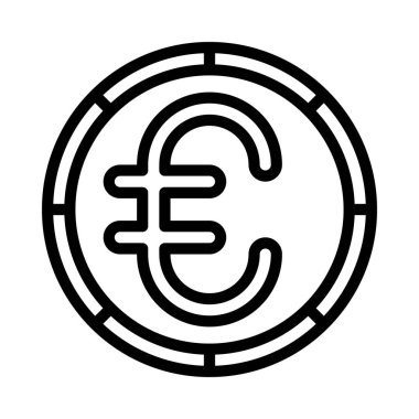 Avro sikkesi para simgesi doldurulmuş dış hat biçimi       