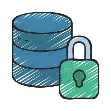 Kilitli Veri simgesi, vektör illüstrasyonu    