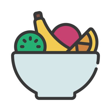 Meyve Bowlingi web simgesi vektör illüstrasyonu