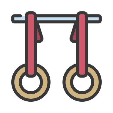 Jimnastik Yüzükleri web simgesi vektör illüstrasyonu