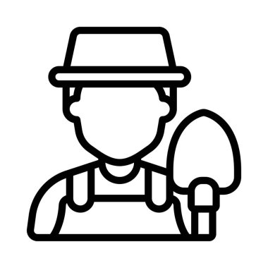 Erkek Çiftçi Web simgesi vektör illüstrasyonu