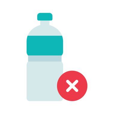 Plastik Şişeler yok Web simgesi vektör illüstrasyonu