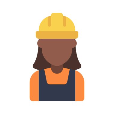 Kadın İşçi Web simgesi vektör illüstrasyonu