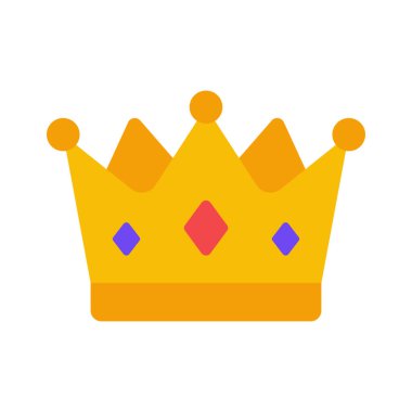 Beyaz arkaplanda kraliyet taç simgesi vektör illüstrasyonu 