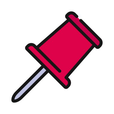 Pin Tack ağ simgesi vektör illüstrasyonuna bas