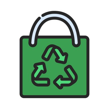 Geri dönüşümlü Çanta simgesi vektör çizimi 