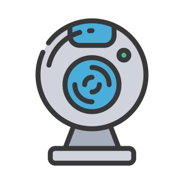 Web kamera simgesi, vektör çizim 