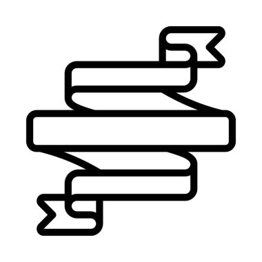 Katlanmış Kurdele Web simgesi vektör illüstrasyonu