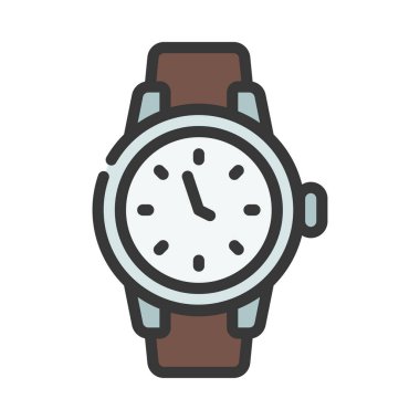 Leath Strap Watch web simgesi vektör çizimi