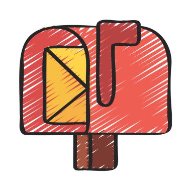 Ev Posta Kutusu simgesi, vektör illüstrasyonu 