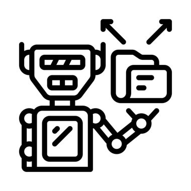 Robot Dizin Yönetimi simgesi, vektör illüstrasyonu 