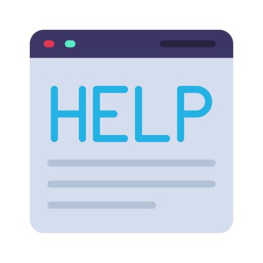 Web sitesi Web simgesi vektör illüstrasyonuna yardım et