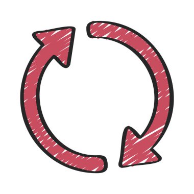 Döngü Okları simgesi beyaz arkaplanda izole edildi. vektör.