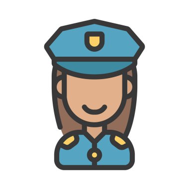 Polis Memuru Web simgesi vektör illüstrasyonu