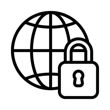 İnternet Güvenlik Kilidi simgesi çizimi 