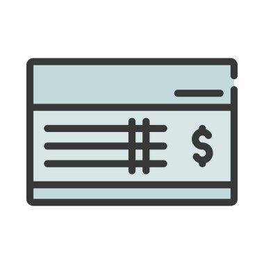 Büyük Çek Web simgesi vektör illüstrasyonu