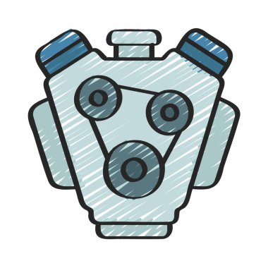 Araç Motoru Ön Ağ ikonu vektör illüstrasyonu