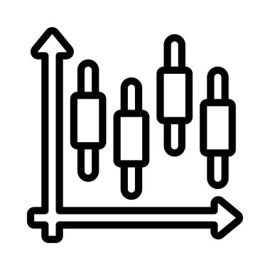 Borsa Çizelgesi Web simgesi vektör çizimi