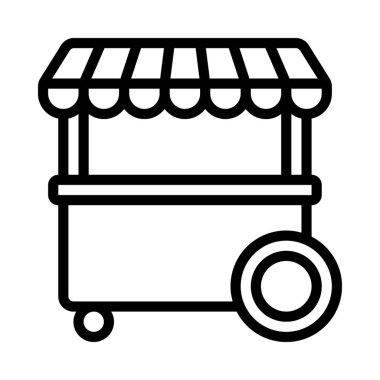 Food Cart web simgesi vektör illüstrasyonu