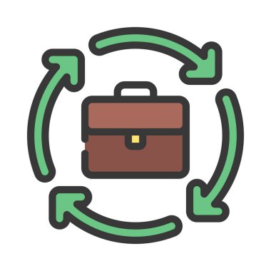 İş Süreci web simgesi vektör illüstrasyonu