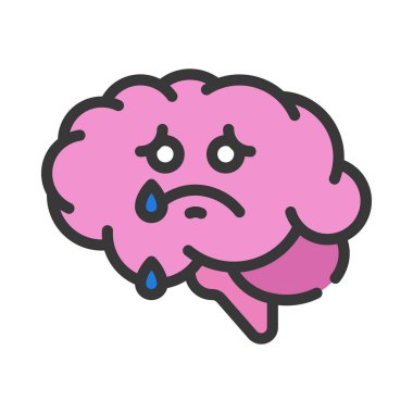 Üzgün Beyin Ağı ikon vektör çizimi