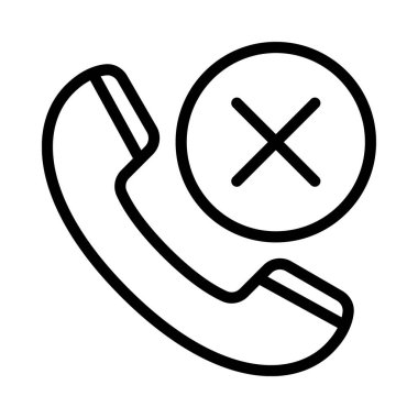 Çapraz İşaretli Telefon Web simgesi çizimi