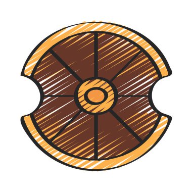 ahşap kalkan basit simgesi, vektör illüstrasyonu