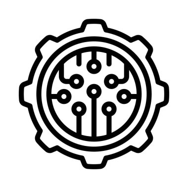 Teknoloji Cog Gear Web ikonu vektör çizimi