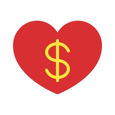 Love Money web simgesi vektör illüstrasyonu