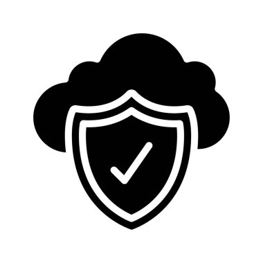 Güvenli Bulut web simgesi vektör resimlemesi