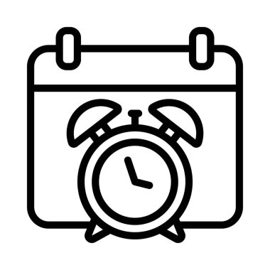 Takvim Alarm Saat simgesi, vektör illüstrasyonu 