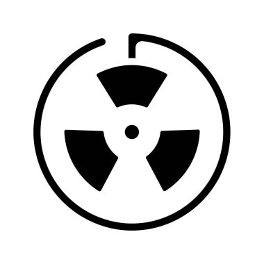 Nükleer Uyarı işareti vektör simgesi beyaz arkaplanda izole edildi