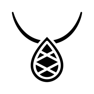 Gem Kolye simgesi tasarım vektörü illüstrasyonu 