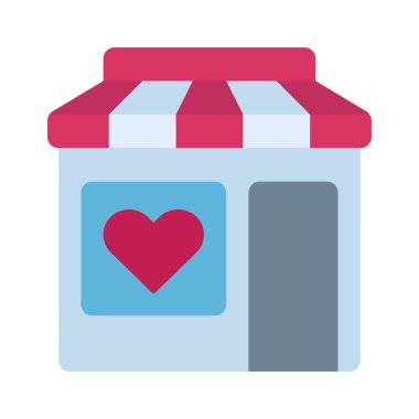 Charity Shop web simgesi vektör illüstrasyonu