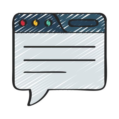 Sohbet Pencere Web simgesi vektör çizimi