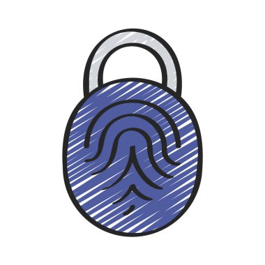 Biyometrik Kilit simgesi vektör çizimi 