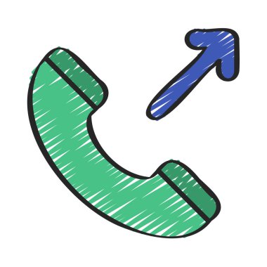 telefon çağrısı web simgesi vektör illüstrasyonu