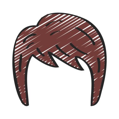 Dağınık Saç Tarzı Web ikonu vektör çizimi